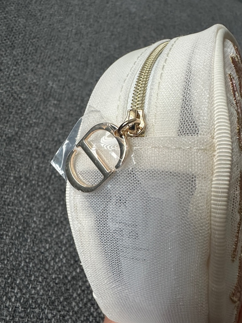 Dior Round Embroidered Butterfly Trousse Pouch in Pink and Gold - Picture 2 of 8